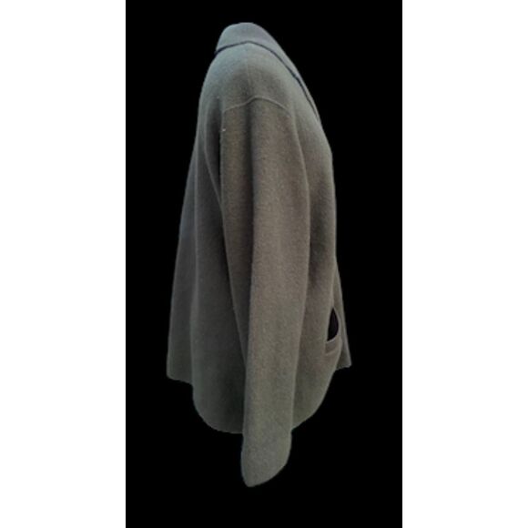 Evan Picone Wool Oversized Jacket/Heavy Cardigan Olive Green Plus Size - Picture 5 of 12